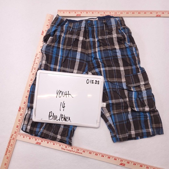 Urban Pipeline Medium Wash Button Zip Cargo Shorts Youth Boys Size 14 Blue - Picture 4 of 8